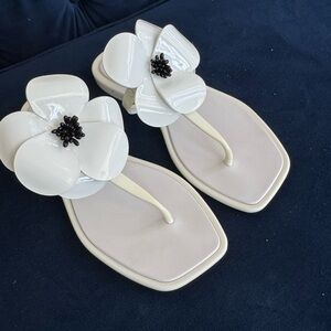 Tory Burch Jelly White Floral Sandals